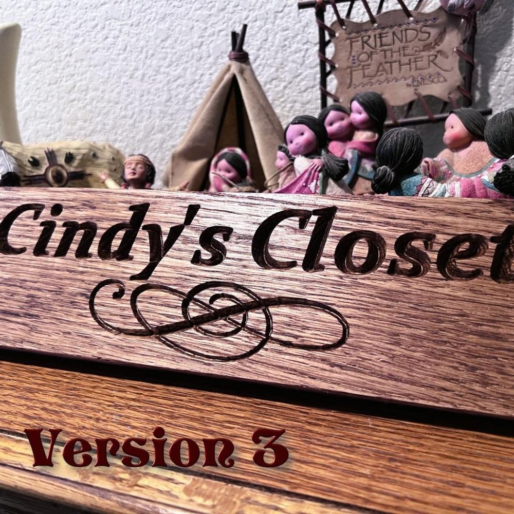 Custom Posh Sign with YOUR Posh store name carved in Oak - Version 3